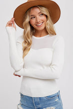 Load image into Gallery viewer, SEMI SHEER SWEETHEART NECK TOP: IVORY