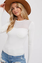 Load image into Gallery viewer, SEMI SHEER SWEETHEART NECK TOP: IVORY