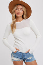 Load image into Gallery viewer, SEMI SHEER SWEETHEART NECK TOP: IVORY