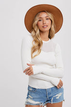 Load image into Gallery viewer, SEMI SHEER SWEETHEART NECK TOP: IVORY
