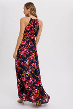 Load image into Gallery viewer, Floral Print Halter Neck Maxi Dress
