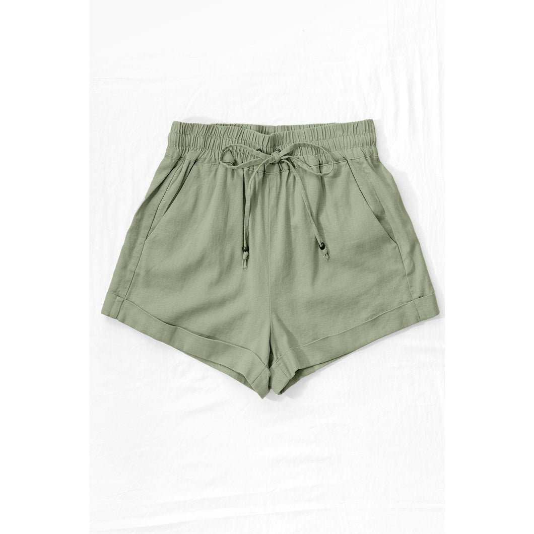 Linen Tie Waistband Shorts